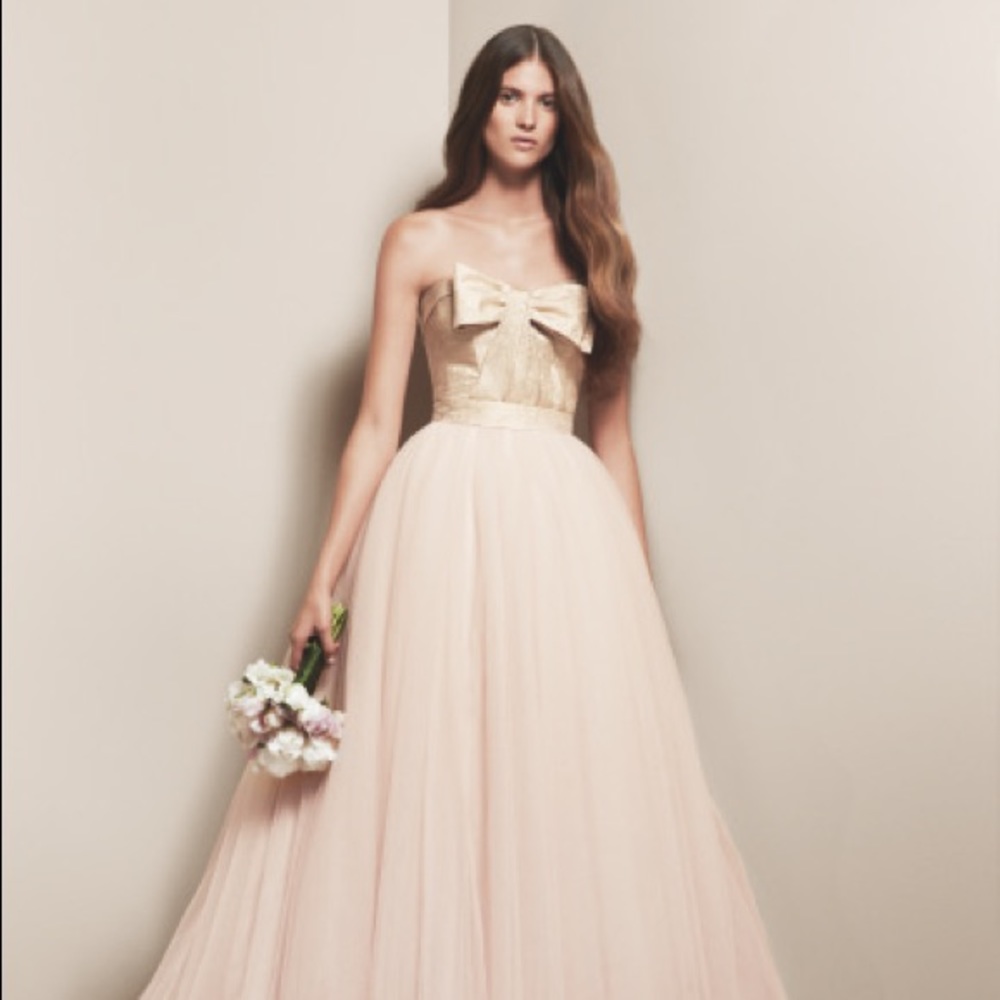 WHITE By Vera Wang BLUSH Strapless dress